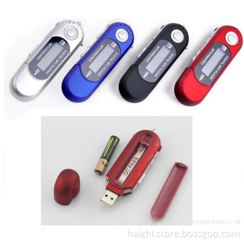 AAA battery usb mp3 player with fm radio voice recorder